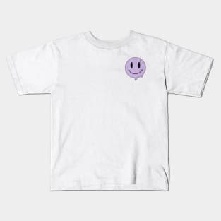 Purple Dripping Smiley Face Kids T-Shirt